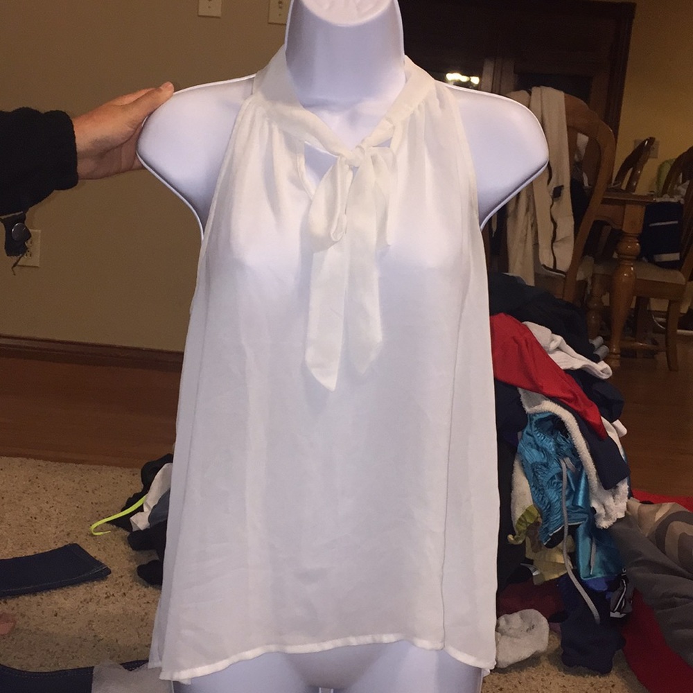 Sheer cream tank top